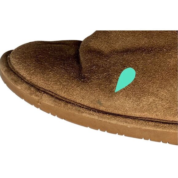 BearPaw Brown Suede Emma Short Shearling Lined Wool Insulated Boots sz 9 - Picture 10 of 12